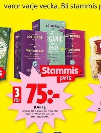 ICA Kvantum Löfbergs Lila Kaffe malet erbjuda