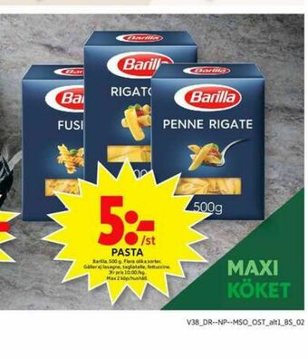 ICA Maxi Barilla Pasta sorterad erbjuda