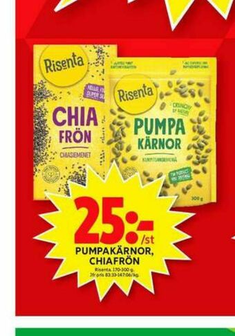 ICA Maxi Risenta Pumpakärnor erbjuda