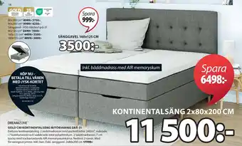 JYSK Gold c40 kontinentalsäng m/förvaring grå-31 erbjuda