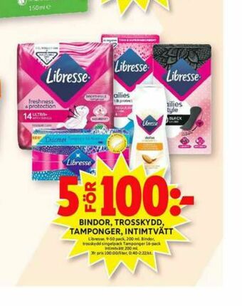 ICA Maxi Libresse Bindor erbjuda