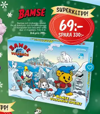 Leklust Bamse och vulkanön-spelet. åk på äventyrs- och forskningsresa erbjuda