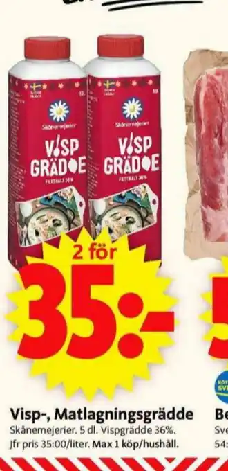 ICA Supermarket Skånemejerier Matlagningsgrädde erbjuda