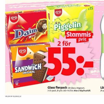 ICA Supermarket GB Magnum Glasspinnar erbjuda