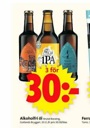 ICA Supermarket Gotlands Bryggeri Öl erbjuda