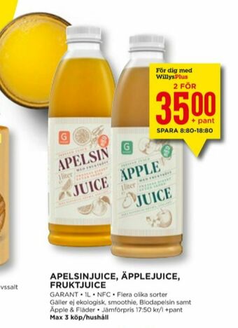 Willys Garant Juice erbjuda