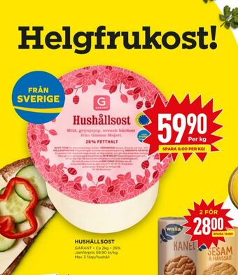 Willys Garant Hushållsost erbjuda