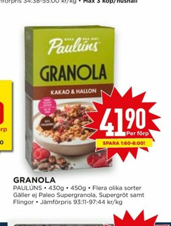 Willys Hemma Paulùns Granola erbjuda