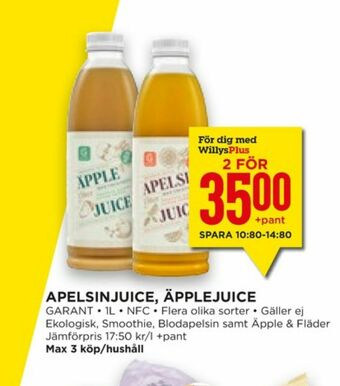 Willys Hemma Garant Juice erbjuda