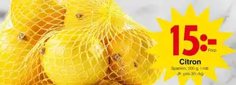 Matöppet Citron erbjuda
