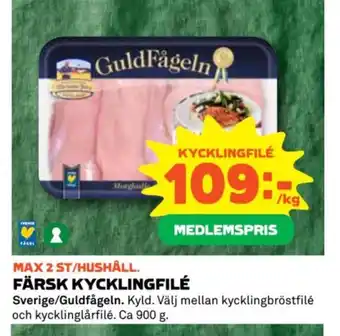 Coop Daglivs FÄRSK KYCKLINGFILÉ erbjuda