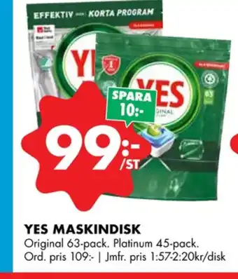 ÖoB Yes diskmaskintabs erbjuda