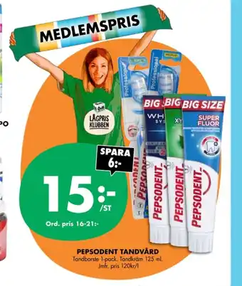 ÖoB Pepsodent tandkräm erbjuda