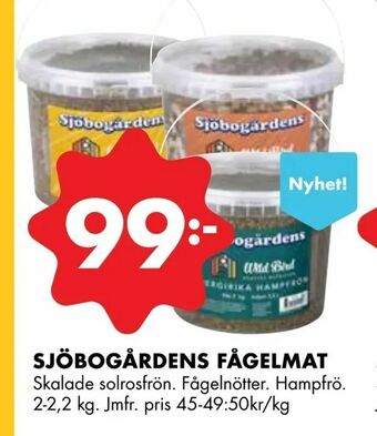 ÖoB Sjöbogårdens fågelmat erbjuda