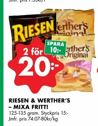 ÖoB Riesen & werther's - mixa fritt! erbjuda