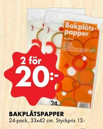 ÖoB Bakplåtspapper erbjuda