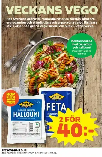 Coop Zeta Fetaost erbjuda
