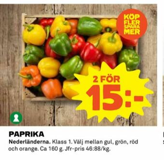 Coop Paprika erbjuda