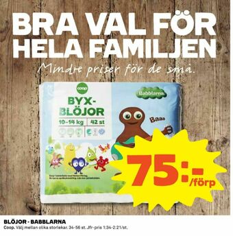 Coop Babblarna Blöjor erbjuda