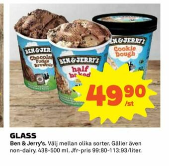 Coop Ben & Jerrys Glass erbjuda