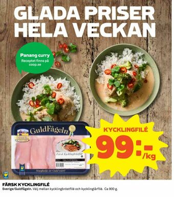 Coop Guldfågeln Kycklingfilé erbjuda