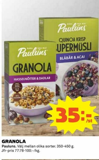 Coop Paulùns Granola erbjuda