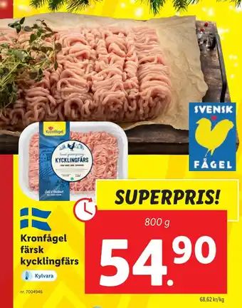 Lidl Kronfågel färsk kycklingfärs erbjuda