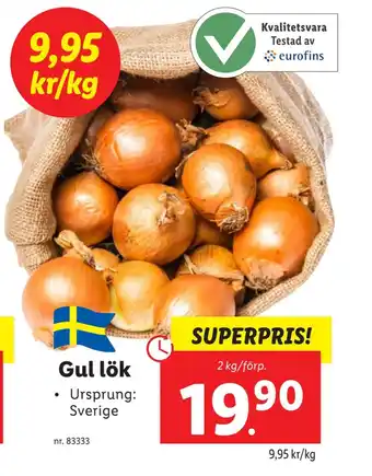 Lidl Gul lök erbjuda