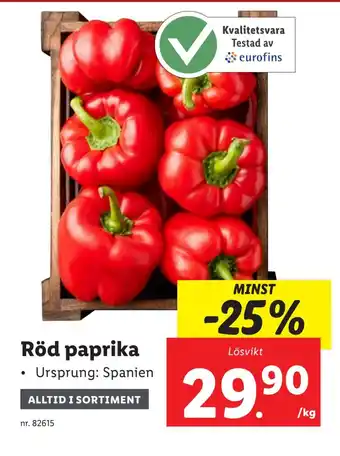 Lidl Röd paprika erbjuda