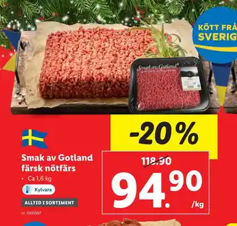 Lidl Smak av gotland färsk nötfärs erbjuda