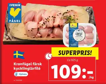 Lidl Kronfågel färsk kycklinglårfilé erbjuda