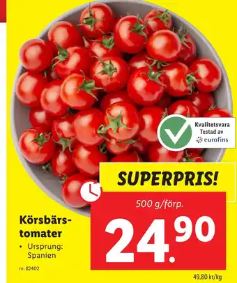 Lidl Körsbärstomater erbjuda