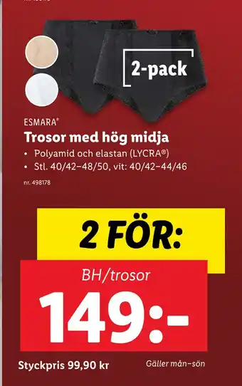 Lidl Trosor med hög midja erbjuda