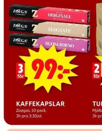 ICA Kvantum Zoegas kaffekapslar erbjuda