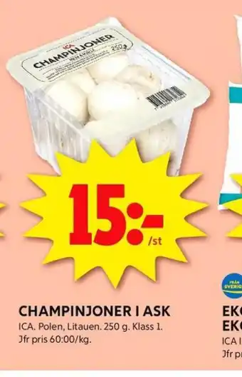 ICA Kvantum Ica champinjoner erbjuda
