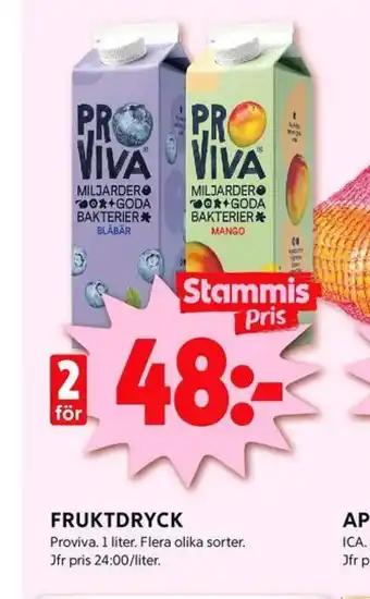 ICA Kvantum Proviva fruktdryck erbjuda