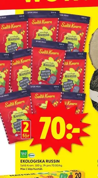 ICA Kvantum Saltå kvarn russin erbjuda