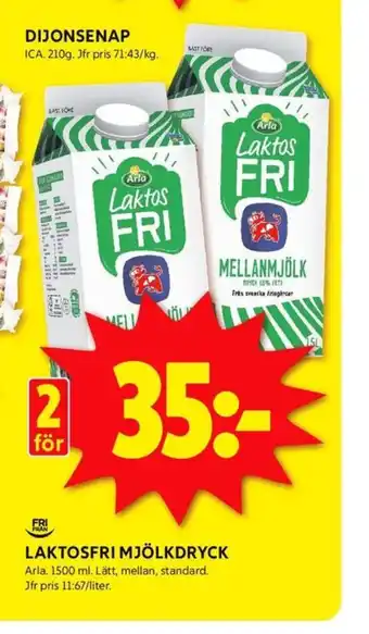 ICA Kvantum Arla mellanmjölk erbjuda
