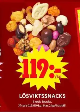 ICA Maxi Exotic snacks naturgodis erbjuda
