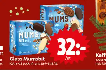 ICA Nära Mumsbitar glasspinnar erbjuda