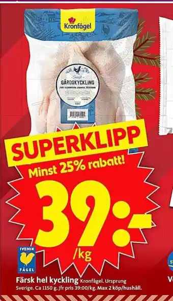ICA Supermarket Kronfågel kyckling erbjuda