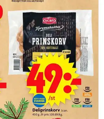 ICA Supermarket Scan deli prinskorv erbjuda