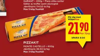Willys Monte castello pizza kit erbjuda