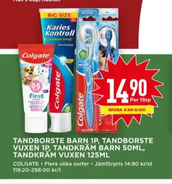 Willys Colgate tandkräm erbjuda