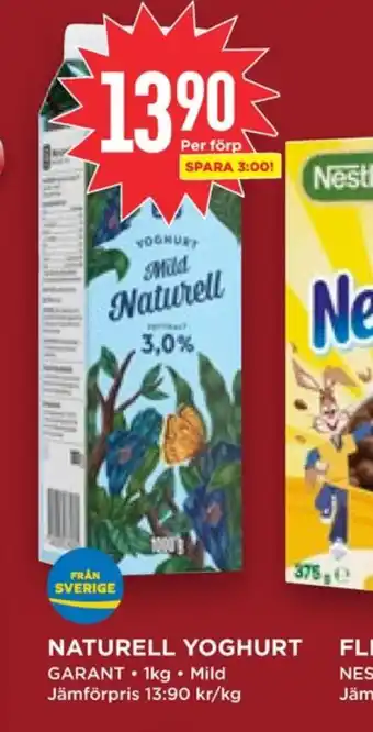 Willys Hemma Garant yoghurt erbjuda