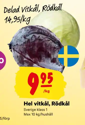 City Gross Hel vitkål, rödkål erbjuda