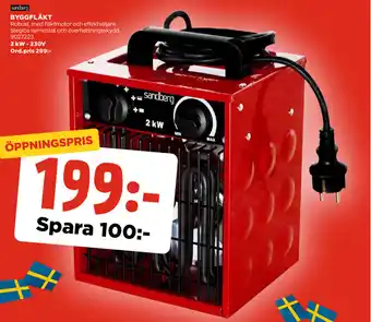 Jem&Fix Byggfläkt 2kW - 230V erbjuda