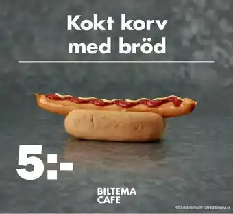 Biltema Kokt korv med bröd erbjuda