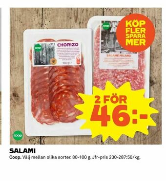 Coop Extra Salami erbjuda