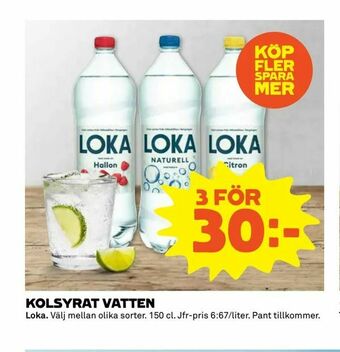 Coop Extra Kolsyrat vatten erbjuda